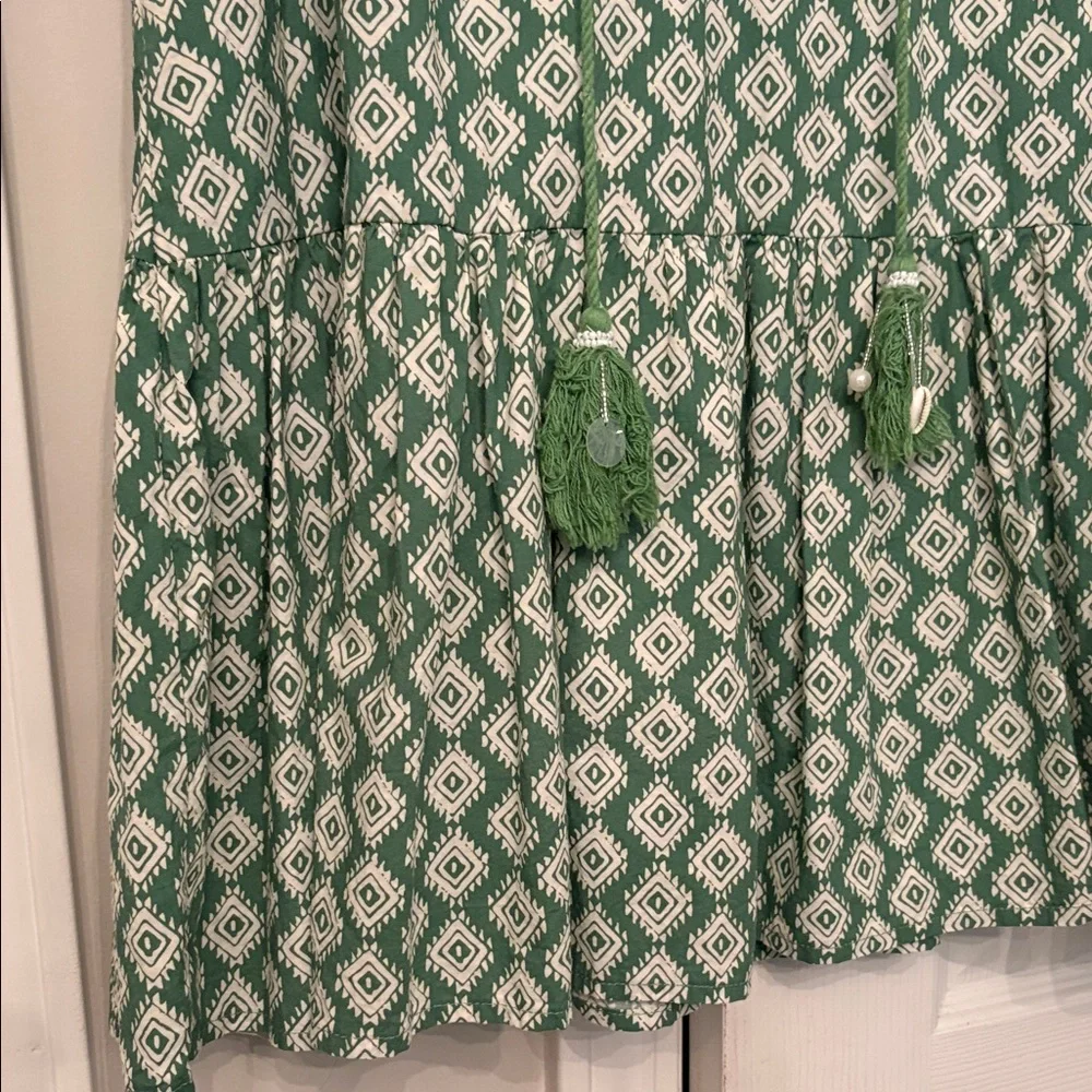 Block Print Ruffle Sleeve Mini Dress - Picture 6 of 6